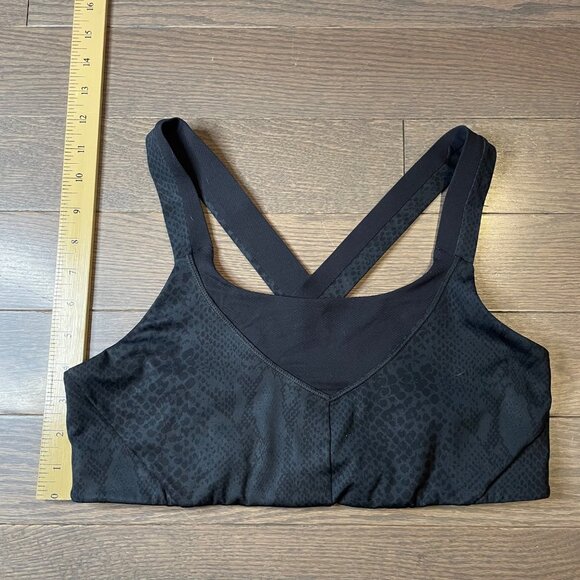 Lululemon On Your Way Sports Bra Desert Snakeskin pattern Deep Coal Black - Picture 7 of 9